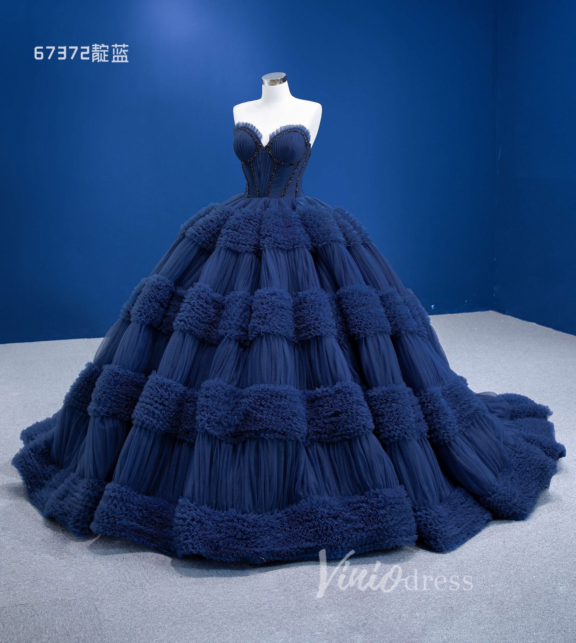 Strapless Celebrity Dress Tulle Sweet 16 Ball Gown Wedding Dresses 67372-wedding dresses 2025 -Viniodress-Purple-Custom Size-