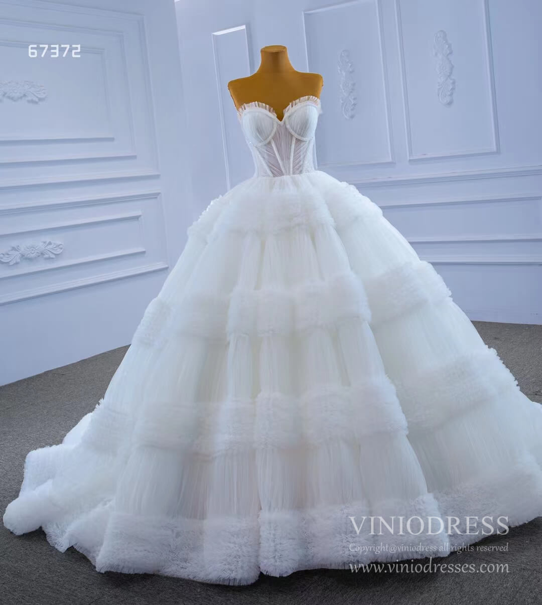 Strapless Celebrity Dress Tulle Sweet 16 Ball Gown Wedding Dresses 67372-wedding dresses 2025 -Viniodress-Purple-Custom Size-
