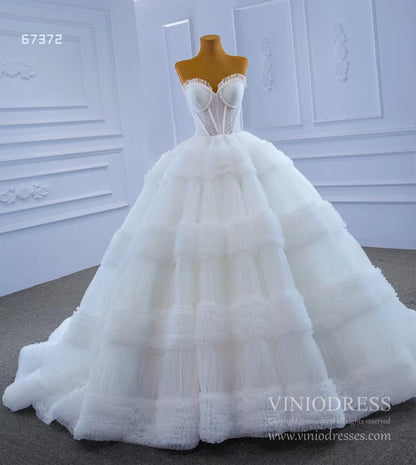 Strapless Celebrity Dress Tulle Sweet 16 Ball Gown Wedding Dresses 67372-wedding dresses 2025 -Viniodress-Purple-Custom Size-