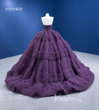 Prom Dress 2025 Strapless Celebrity Dress Tulle Sweet 16 Ball Gown Wedding Dresses 67372-unique wedding dresses-Purple-Custom Size-Viniodress