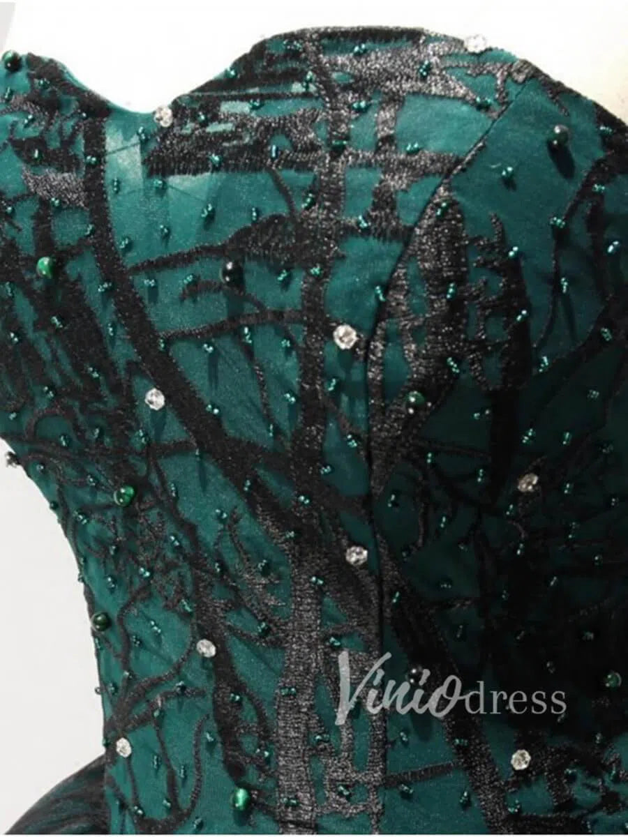 Short Prom Dresses 2025 Strapless Dark Green Homecoming Dresses SD1101-homecoming dresses-Viniodress-As Picture-Custom Size-Viniodress