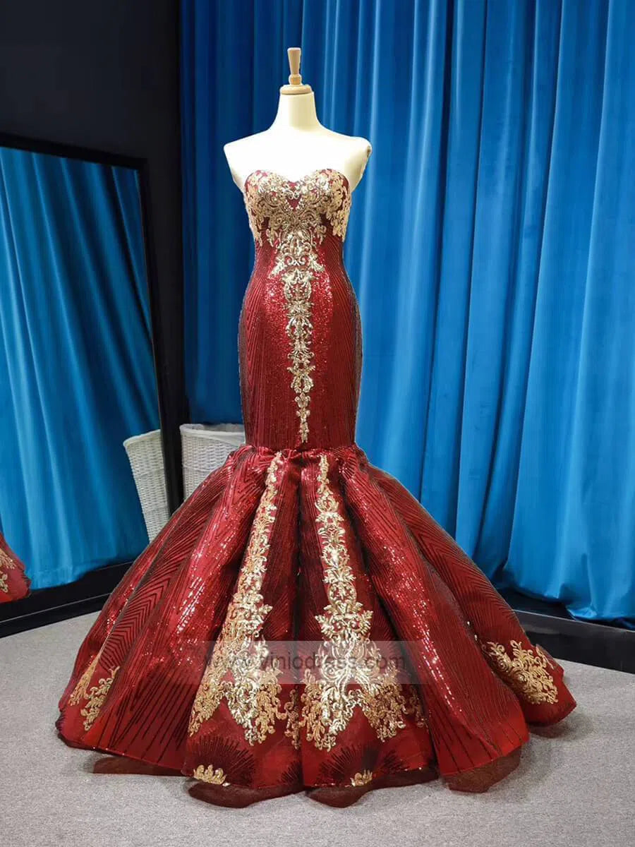 Strapless Emerald Green Mermaid Prom Dresses with Sleeves FD1156 viniodress-prom dresses 2025 -Viniodress-Royal Blue-US 2-