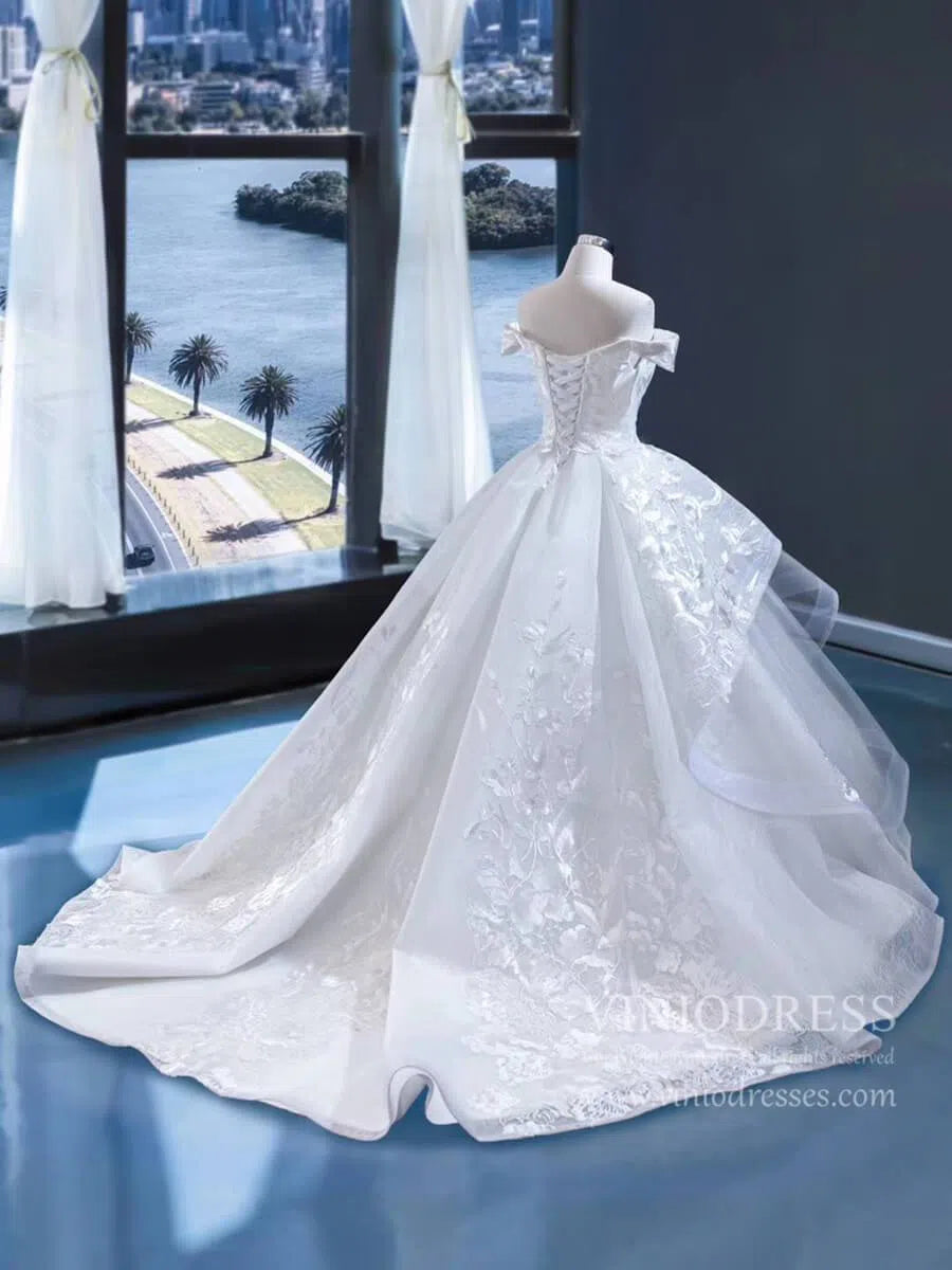 Strapless Floral Prom Dresses Champagne Princess Quinceañera Dress FD1289 viniodress-prom dresses 2025 -Viniodress-Champagne-US 2-