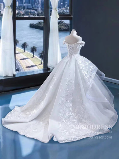 Strapless Floral Prom Dresses Champagne Princess Quinceañera Dress FD1289 viniodress-prom dresses 2025 -Viniodress-Champagne-US 2-