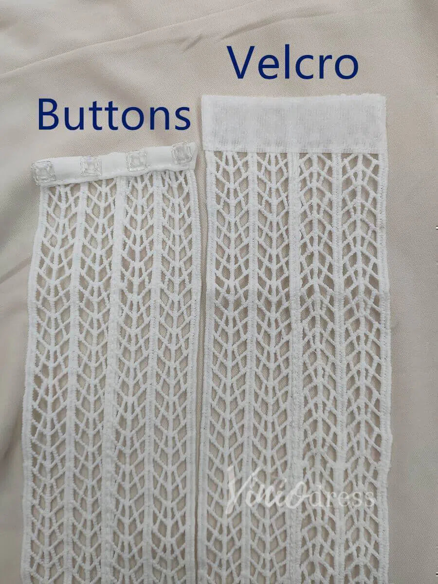 Strapless Lace Bohemian Wedding Dresses with Slit & Arm Band VW1092B-wedding dresses 2025 -Viniodress-As Picture-Custom Size-