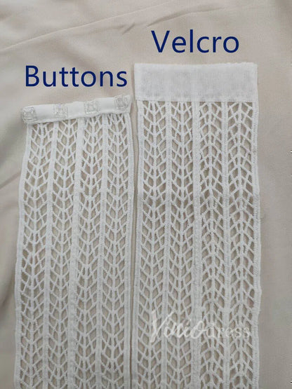 Strapless Lace Bohemian Wedding Dresses with Slit & Arm Band VW1092B-wedding dresses 2025 -Viniodress-As Picture-Custom Size-