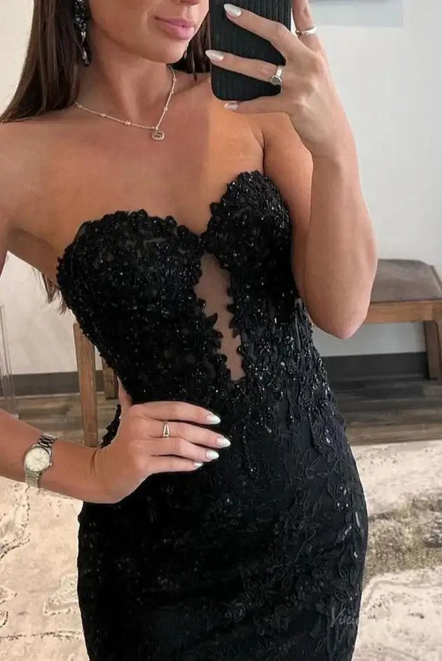 Strapless Lace Mermaid Prom Dress 2025 with Sweetheart Neck – FD5018-prom dresses 2025 -Viniodress-Lavender-Custom Size-