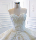 Strapless Lace Princess Wedding Dresses Cathedral Wedding Gowns VW1025-wedding dresses-Viniodress-Viniodress