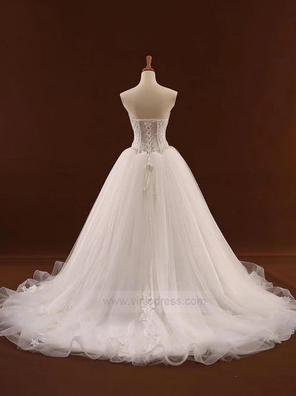 Strapless Lace Wedding Gowns Beach Wedding Dresses 66251-wedding dresses 2025 -Viniodress-Champagne-Custom Size-