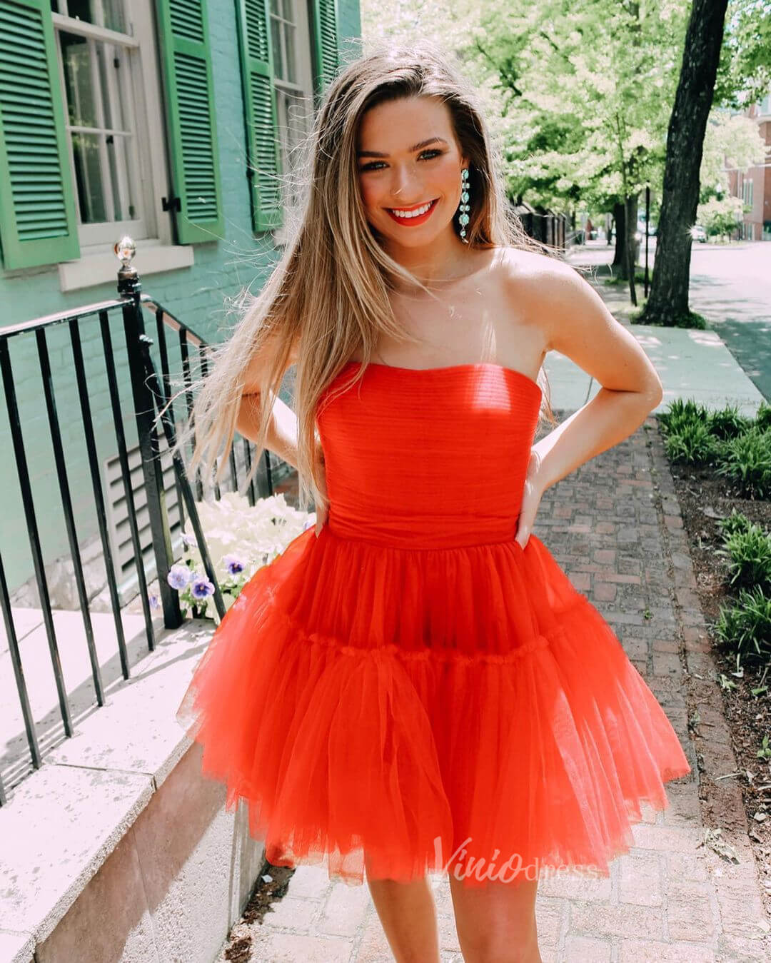 Strapless Lavender Homecoming Dresses Short Tulle Party Dress SD1292-Homecoming Dresses 2025 -Viniodress-Lavender-Custom Size-