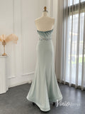 Strapless Mermaid Evening Dresses with Slit Beaded Mother of the Bride Dresses AD1145-prom dresses-Viniodress-Viniodress