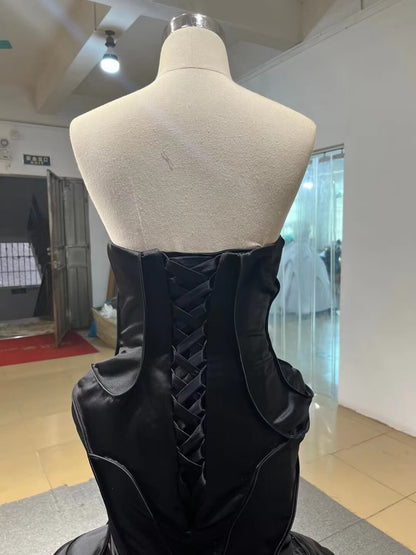 Strapless Mermaid Satin Wedding Dresses 67525-wedding dresses 2025 -Viniodress-Ivory-Custom Size-