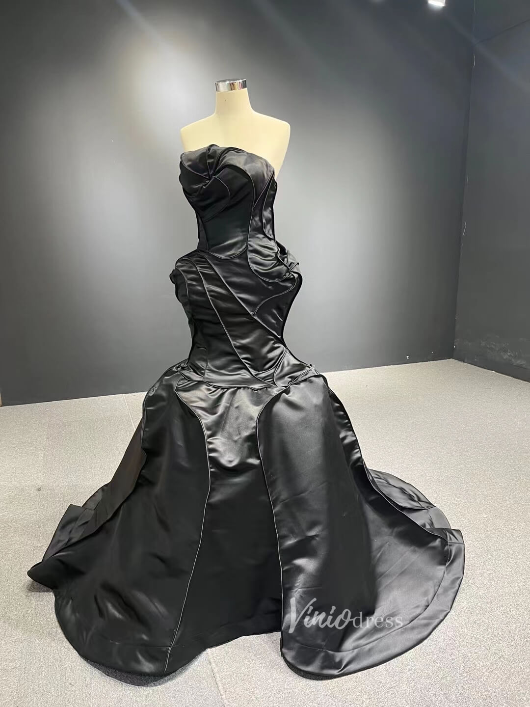 Strapless Mermaid Satin Wedding Dresses 67525-wedding dresses 2025 -Viniodress-Ivory-Custom Size-