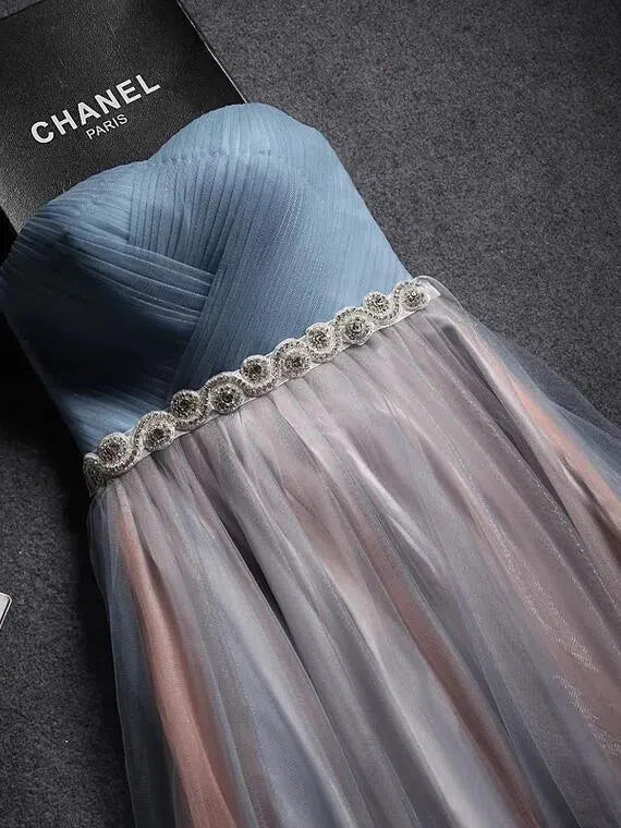 Strapless Ombre Long Prom Dresses Beaded Light Blue Formal Dress FD1054-prom dresses 2025 -Viniodress-As Picture-Custom Size-