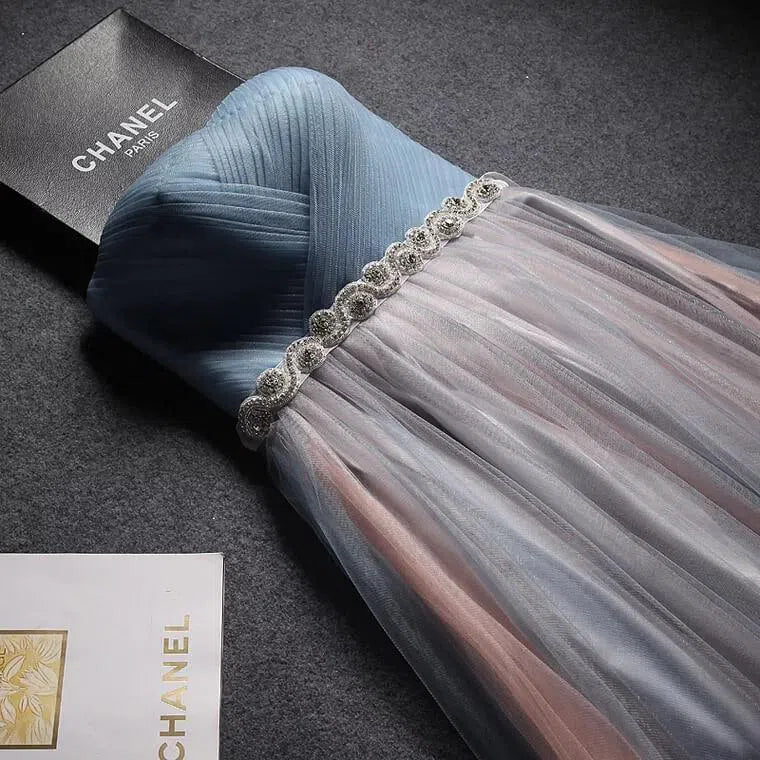 Strapless Ombre Long Prom Dresses Beaded Light Blue Formal Dress FD1054-prom dresses 2025 -Viniodress-As Picture-Custom Size-