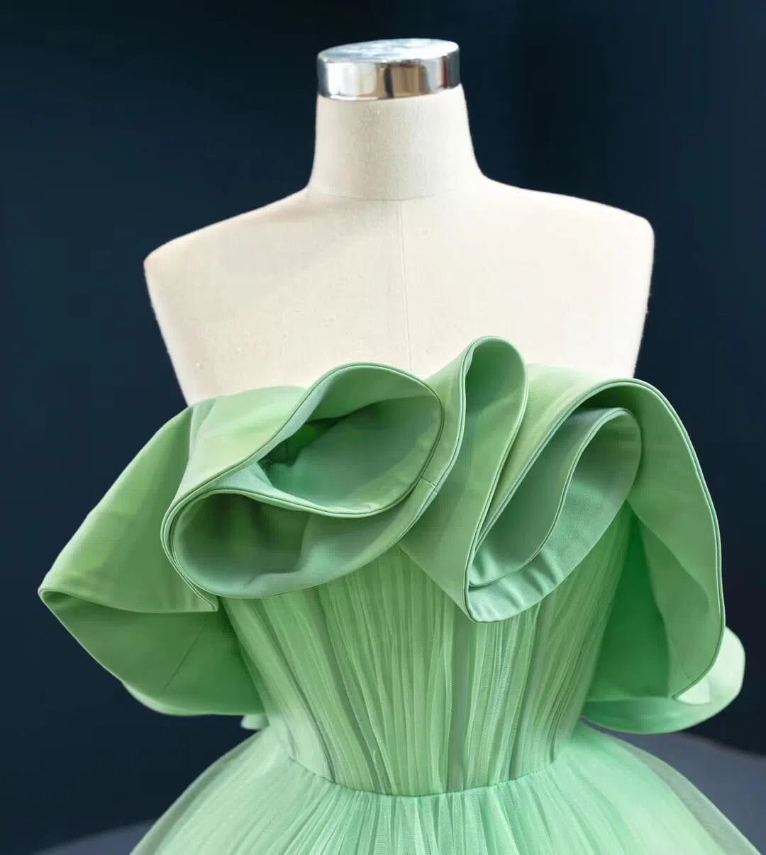 Strapless Pale Green Prom Dresses Simple Tulle Sweet 16 Dress FD2443-prom dresses 2025 -Viniodress-As Picture-Custom Size-