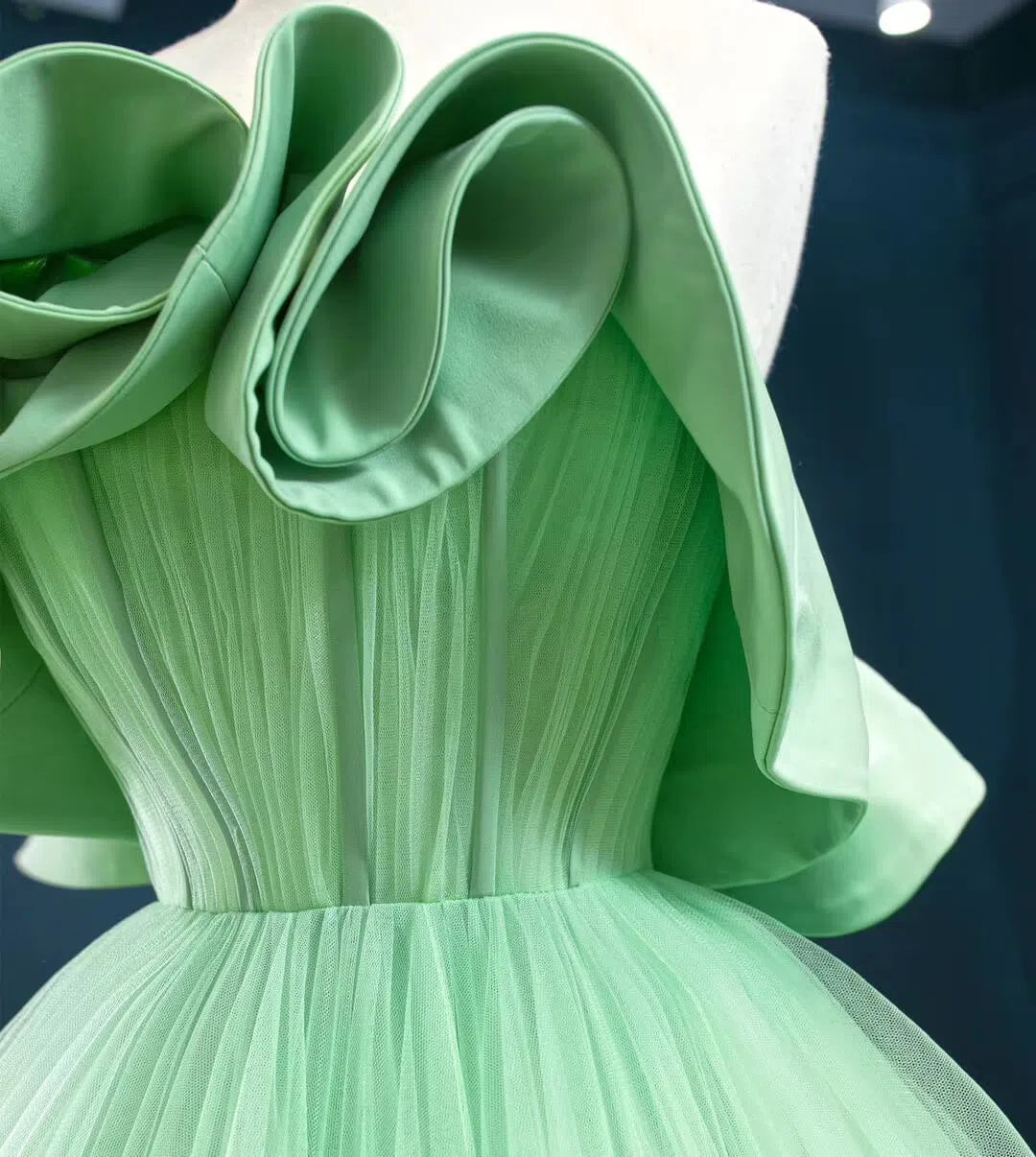 Strapless Pale Green Prom Dresses Simple Tulle Sweet 16 Dress FD2443-prom dresses 2025 -Viniodress-As Picture-Custom Size-