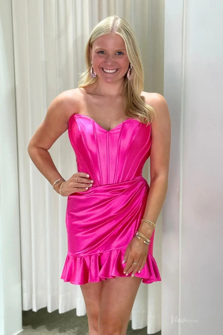HS029-Homecoming Dresses 2026-Viniodress-Pink-Custom Size – Add Measurements in Cart-