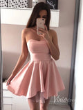 Strapless Short Simple Prom Dresses Mini Homecoming Dress SD1065-homecoming dresses-Viniodress-Pink-Custom Size-Viniodress