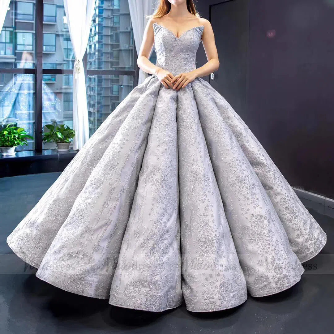 Ball gown gray best sale