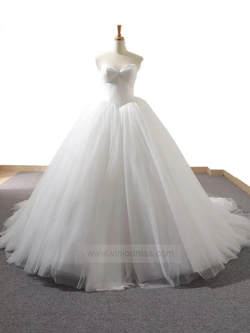 Strapless Simple Wedding Dresses Ball Gown Bridal Dress VW1023-wedding dresses-Viniodress-Ivory-Custom Size-Viniodress