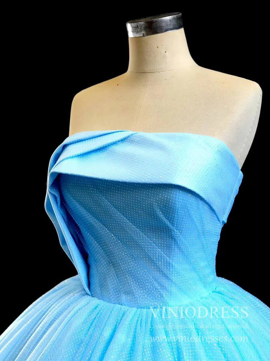 Strapless Sky Blue Sweet 16 Dress Sparkly Tulle Ball Gown Quince Dresses 67091 viniodress-Quinceanera Dresses 2025 -Viniodress-Light Blue-Custom Size-Strapless