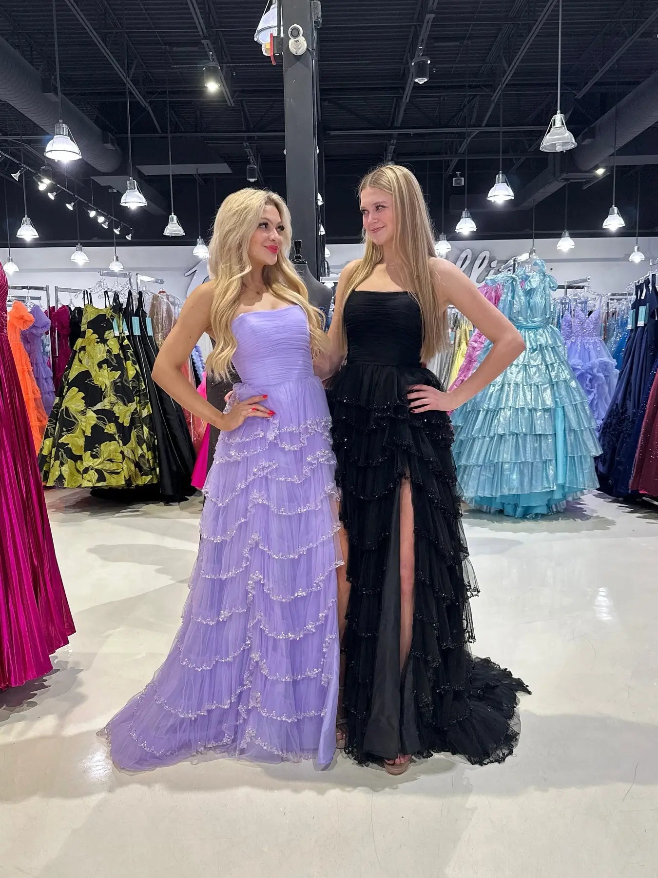 Strapless Tulle Prom Dress with Slit, Pleated Bodice & Beaded Tiered Bottom - FD6071-prom dresses 2025 -Viniodress-Custom Colors-Custom Size-