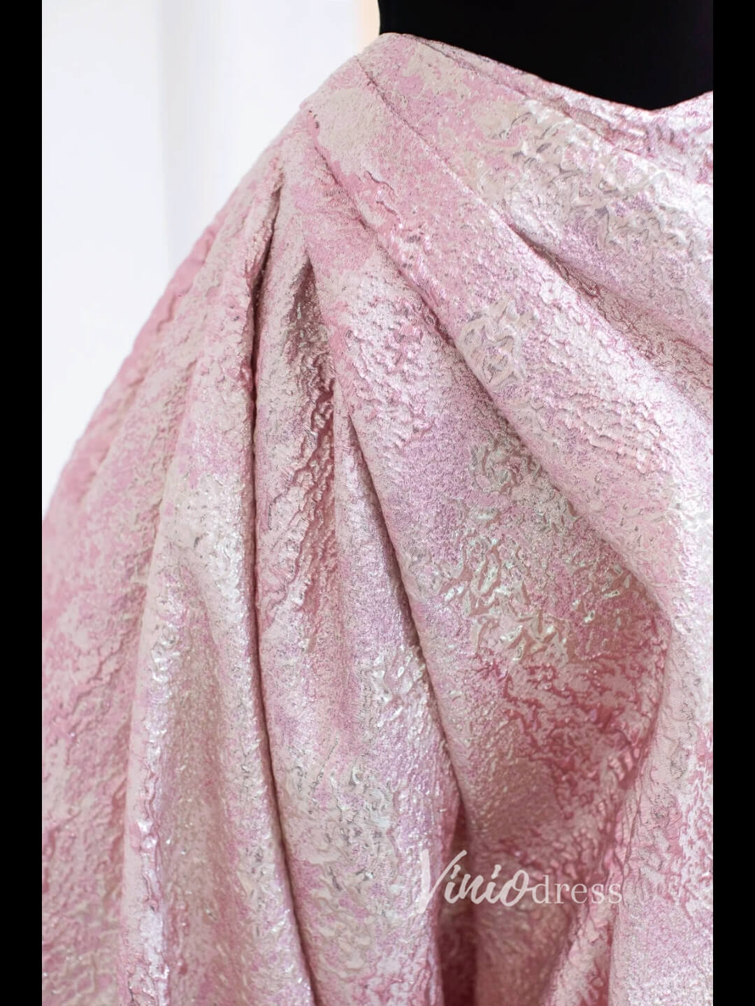 Stunning Jacquard Satin Prom Dresses Strapless Sweetheart Neck Formal Gown FD3441-prom dresses 2025 -Viniodress-Pink-Custom Size-