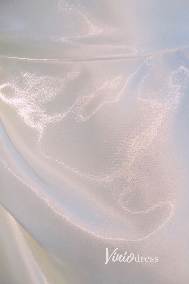 Stunning White Tea-Length Strapless Prom Dresses with High Slit FD3518-prom dresses 2025 -Viniodress-White-Custom Size-