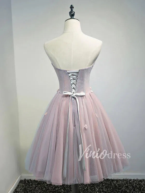 Short Prom Dresses 2025 Sweetheart Beaded Strapless Homecoming Dresses SD1057-homecoming dresses-Viniodress-As Picture-Custom Size-Viniodress