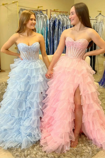 RF009 不转 ruffled organza-prom dresses 2026-Viniodress-Light Blue-Custom Size-