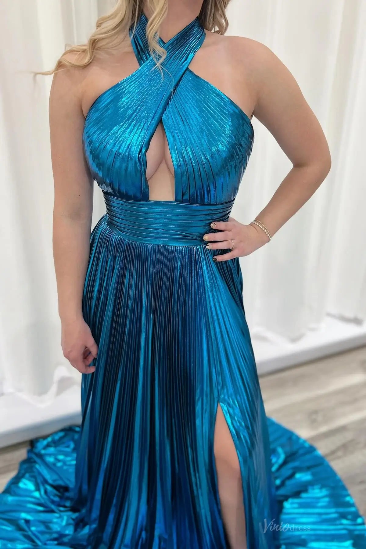 AS062-prom dresses 2026-Viniodress-Blue-Custom Size-