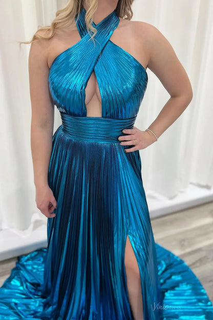 AS062-prom dresses 2026-Viniodress-Blue-Custom Size-