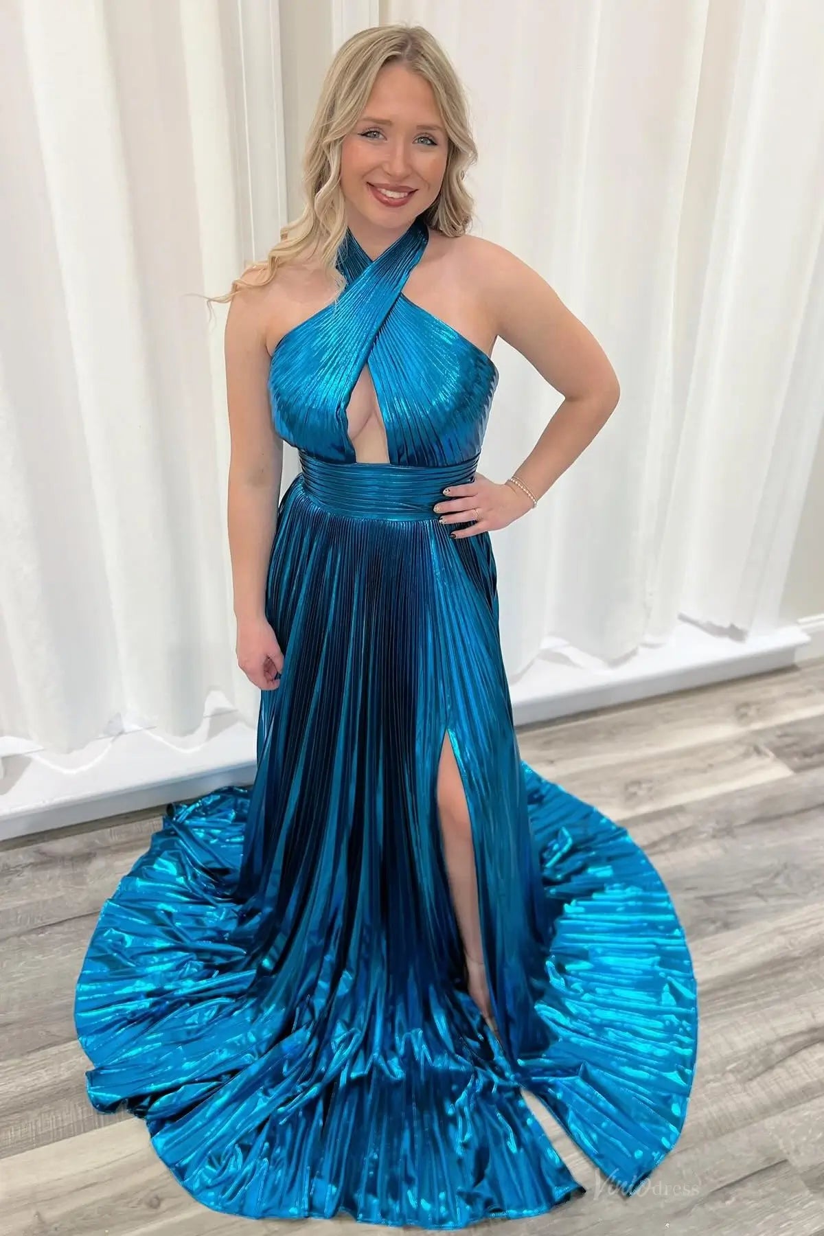 AS062-prom dresses 2026-Viniodress-Blue-Custom Size-