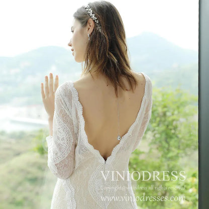 Teardrop Stone Backdrop Necklace & Earrings Set Viniodress AC1072-Bridal Jewelry 2025 -Viniodress-Silver-