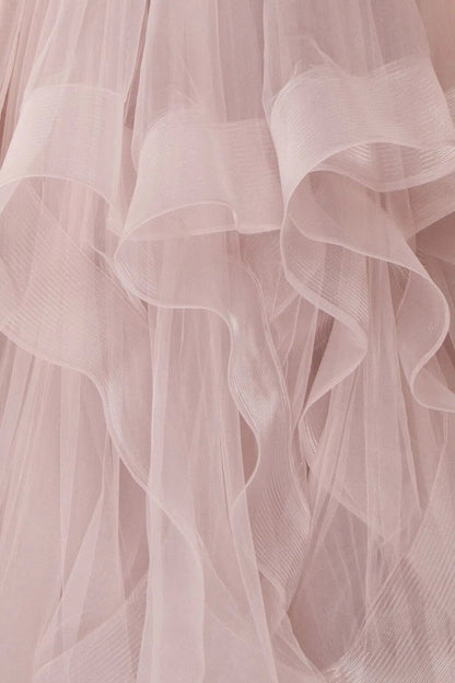 Tiered Mauve Ruffle Prom Dress Pleated Formal Gown FD1224-prom dresses 2025 -Viniodress-Mauve-Custom Size-