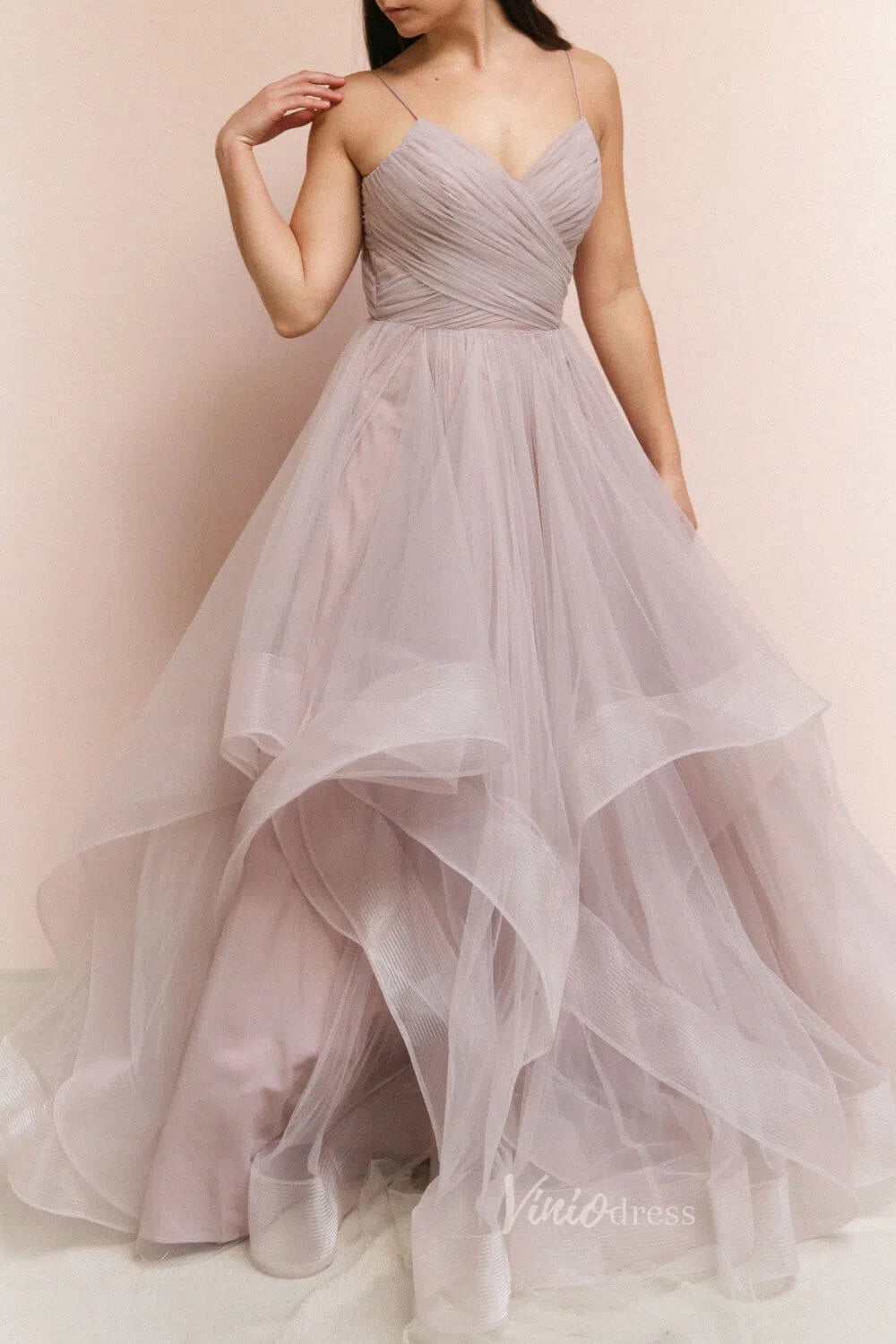 Prom Dress 2025 Tiered Mauve Ruffle Prom Dress Pleated Formal Gown FD1224-unique prom dresses-Mauve-Custom Size-Viniodress