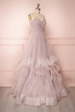 Tiered Mauve Ruffle Prom Dress Pleated Formal Gown FD1224-prom dresses-Viniodress-Viniodress