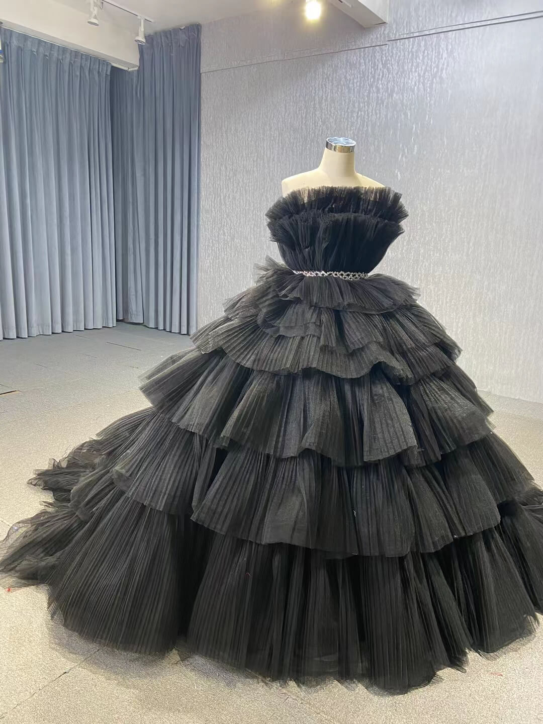 Tiered Peach Ball Gown Wedding Dresses Princess Sweet 16 Dress Debut Gown 222140-Quinceanera Dresses 2025 -Viniodress-Peach-Custom Size-