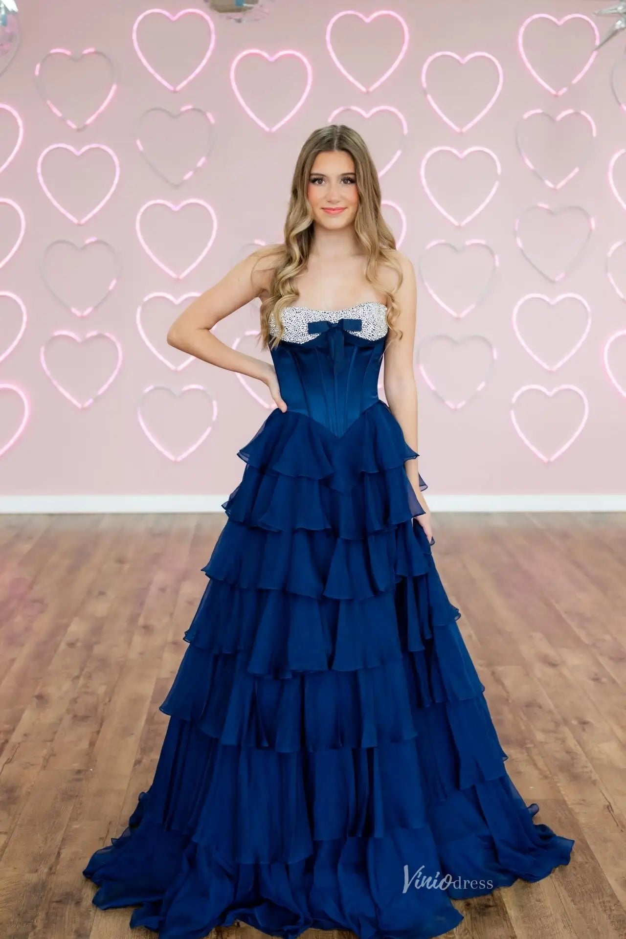 RF300-prom dresses 2026-Viniodress-Navy-Custom Size-