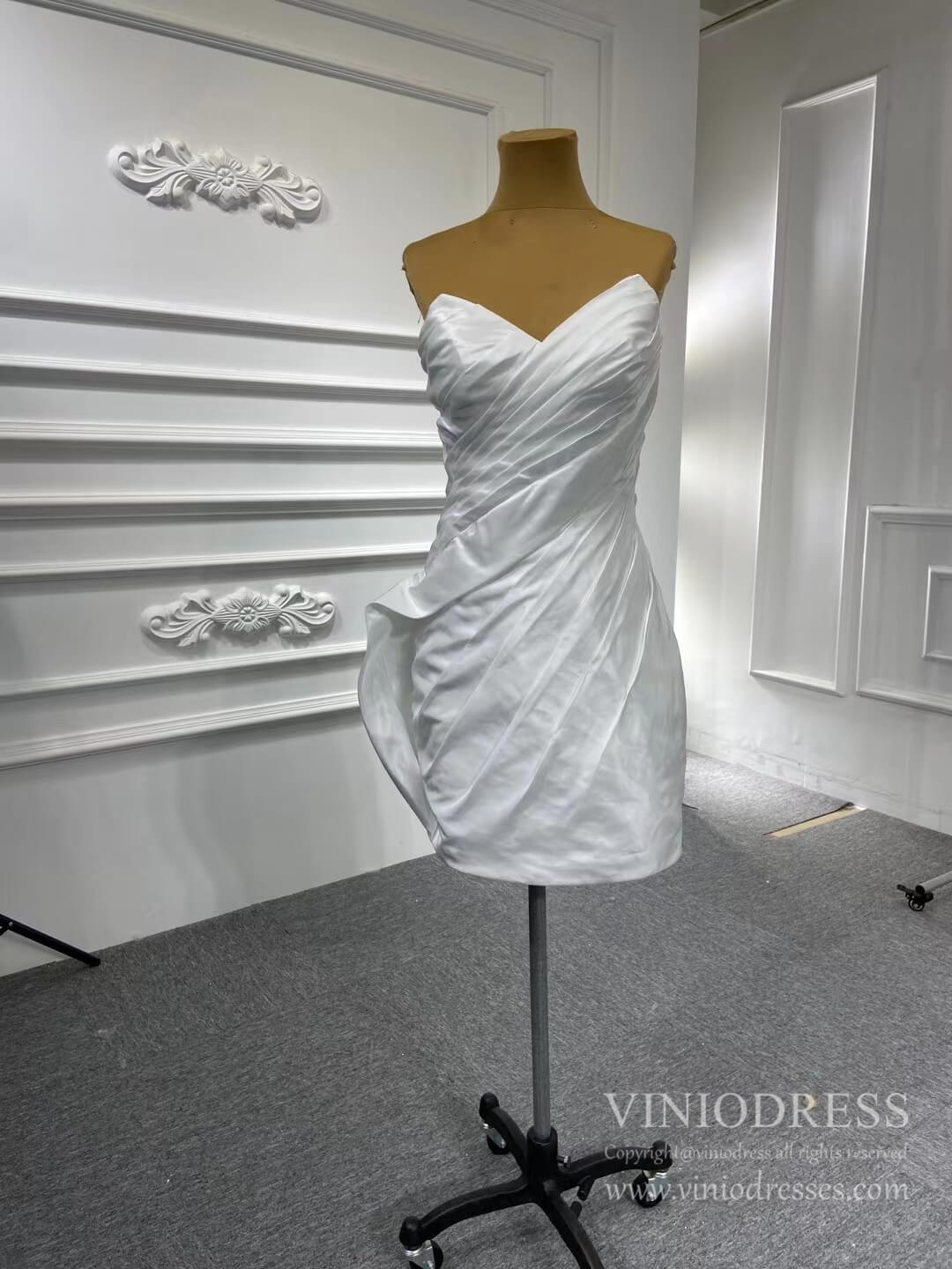 Tiered Ruffle Rosette Mermaid Wedding Dresses with Detachable Skirt 67221-wedding dresses 2025 -Viniodress-Ivory-Custom Size-