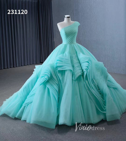 Tiffany Blue Ball Gown Wedding Dress Tiered Ruffle Cinderella Quinceanera Dresses 231120-Quinceanera Dresses 2025 -Viniodress-Blue-Custom Size-