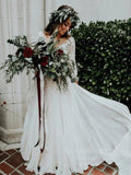 Cheap Two Piece Rustic Wedding Dresses with Sleeves Viniodress VW1113-wedding dresses-Viniodress-Viniodress