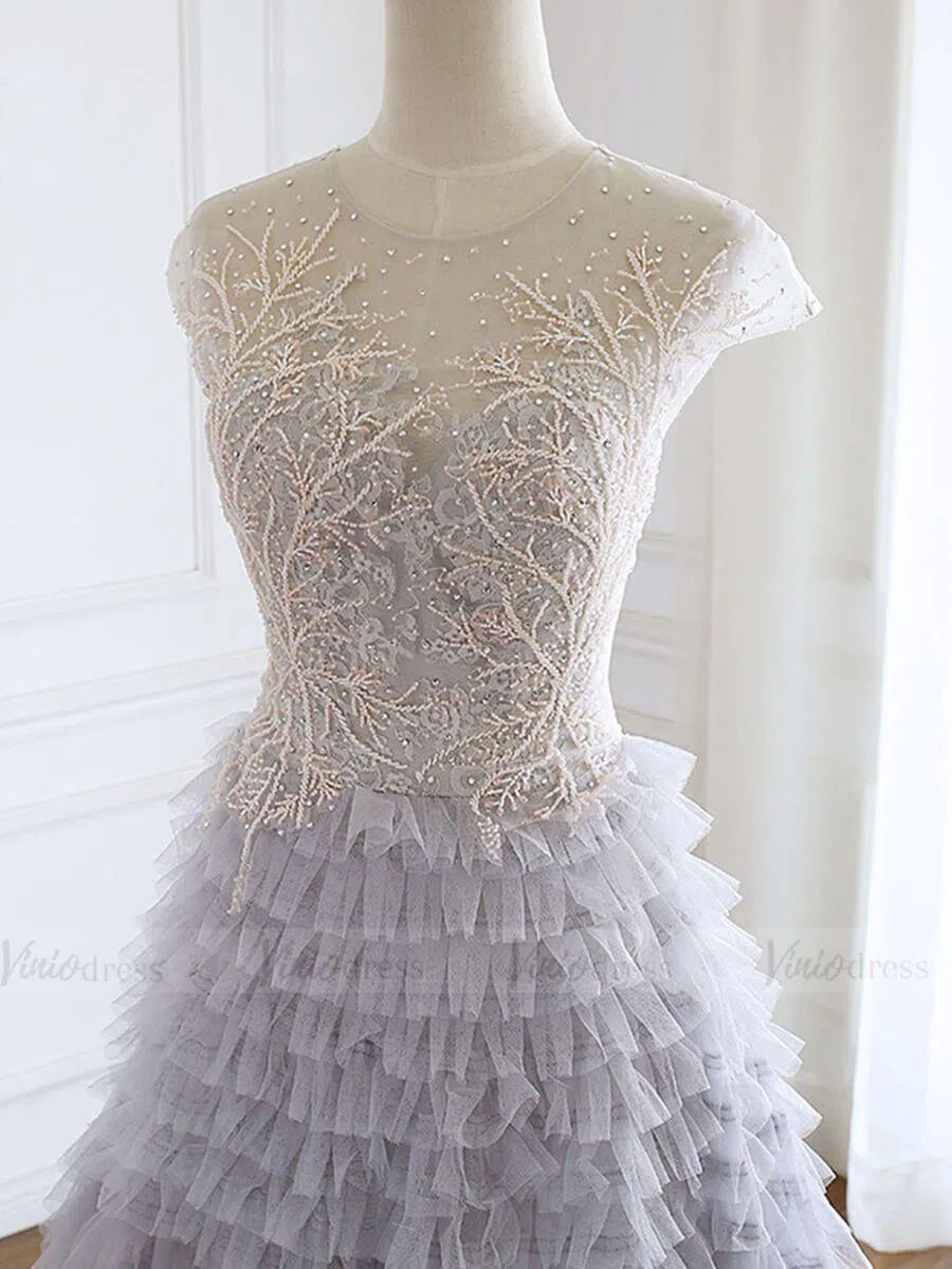 Prom Dress 2025 Unique Mauve Tiered Long Prom Dresses with Train FD1658-unique prom dresses-As Picture-Custom Size-Viniodress