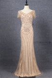 V-neck 20s Party Dresses Beaded Evening Prom Gown FD1429-prom dresses-Viniodress-Gold-US 2-Viniodress