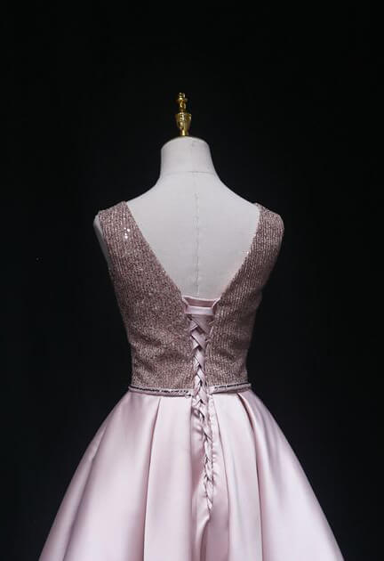 V-neck Baby Blue Homecoming Dresses with Pockets SD1400-Homecoming Dresses 2025 -Viniodress-Light Blue-Custom Size-