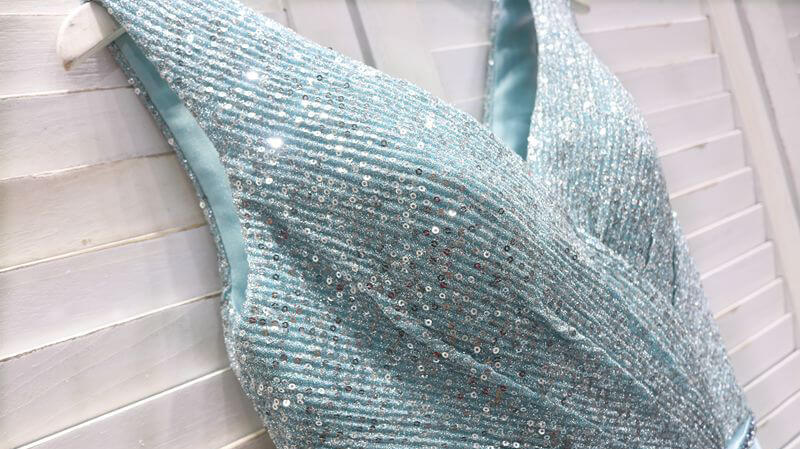 V-neck Baby Blue Homecoming Dresses with Pockets SD1400-Homecoming Dresses 2025 -Viniodress-Light Blue-Custom Size-