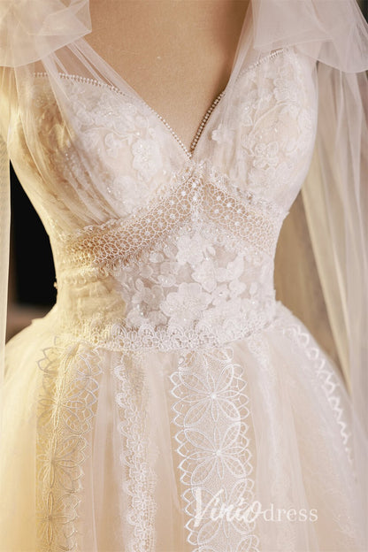 V-neck Lace Homecoming Dresses Short Graduation Dress SD1454-Homecoming Dresses 2025 -VINIODRESS-Ivory-Custom Size-