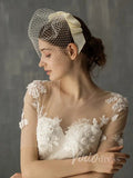 Birdcage Veils with Champagne Ribbon Bow Viniodress AC1003-Veils-Viniodress-Ivory-Viniodress