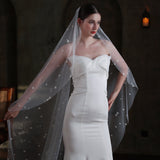 Heart Printed Tulle Bridal Veil Cathedral Length Viniodress V873-Veils-Viniodress-Ivory-300cm-Viniodress